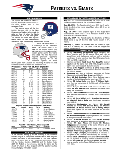 PATRIOTS VS. GIANTS