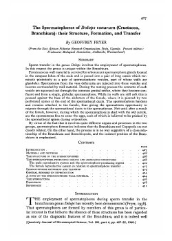 The Spermatophores of Dolops ranarum