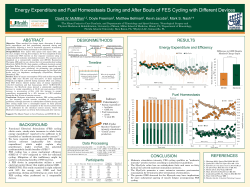 Energy Expenditure and Fuel Homeostasis During and