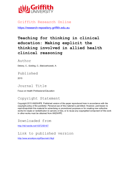 Teaching for thinking in clinical education