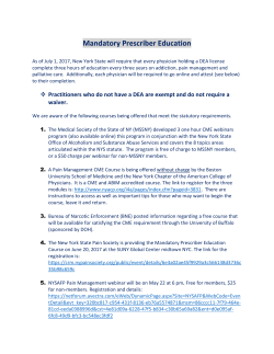 Mandatory Prescriber Education - New York State Society of