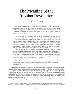 The Meaning of the Russian Revolution