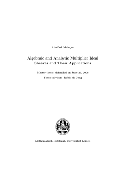 Algebraic and Analytic Multiplier Ideal Sheaves and Their Applications