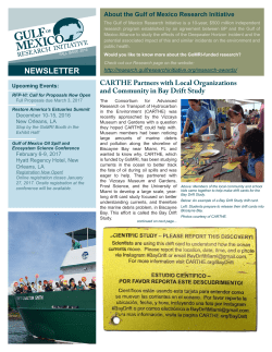 NEWSLETTER - Gulf of Mexico Research Initiative