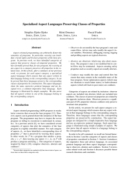 Specialized Aspect Languages Preserving Classes - INRIA/pop-art