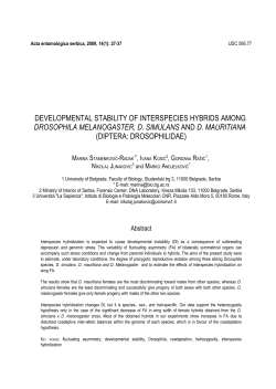 DEVELOPMENTAL STABILITY OF INTERSPECIES HYBRIDS