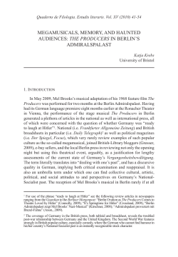 meGamUSicaLS, memorY, and haUnted aUdienceS