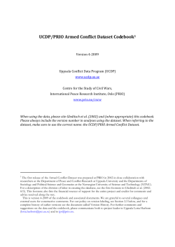 UCDP/PRIO Armed Conflict Dataset Codebook1