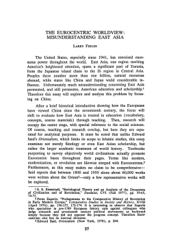 The Eurocentric Worldview: misunderstanding East Asia