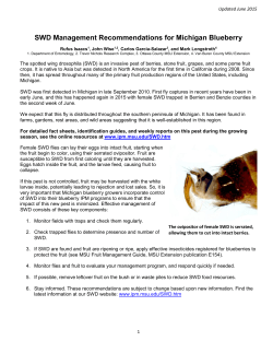 SWD Management Recommendations for Michigan