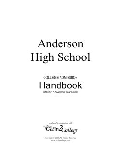 College Admission Handbook - Forest Hills School District