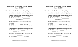 The Divine Right of the King of Kings The Divine Right of the King of
