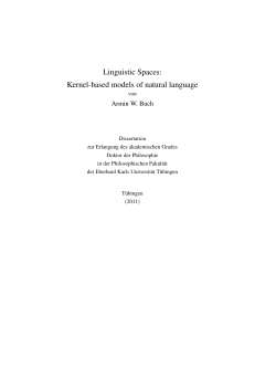 Linguistic Spaces: Kernel-based models of natural language