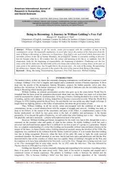 Being to Becoming: A Journey in William Golding`s Free Fall