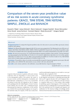 Comparison of the seven-year predictive value of six risk scores in