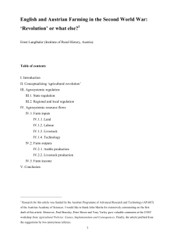 English and Austrian Farming in the Second World War: `Revolution