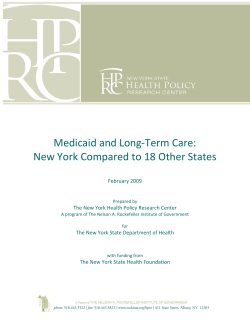 Medicaid and Long-Term Care: New York Compared to 18 Other