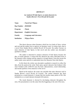 ABSTRACT An Analysis Of Jade Sperry as main character in Sandra