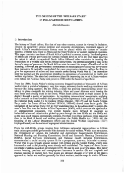 THE ORIGINS OF THE `WELFARE STATE" IN PRE