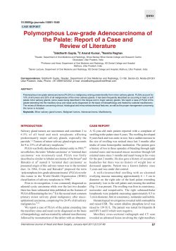 Polymorphous Low-grade Adenocarcinoma of the