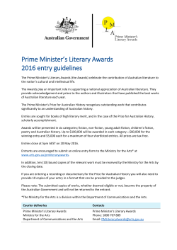 Prime Minister`s Literary Awards—guidelines