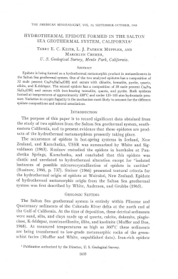 HYDROTHERMAL EPIDOTE FORMED IN THE SALTON SEA