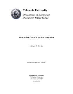 Competitive effects of vertical integration