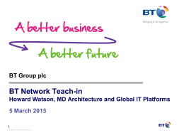BT`s UK Network structure