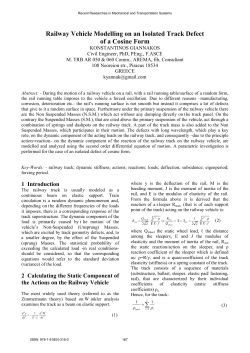 Railway Vehicle Modelling on an Isolated Track Defect of a Cosine