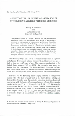 A STUDY OF THE USE OF THE McCARTHY SCALES OF