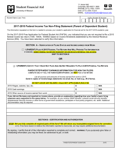 Federal Income Tax Non-Filing Statement