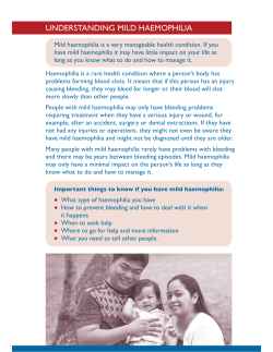 understanding mild haemophilia - Haemophilia Foundation Australia