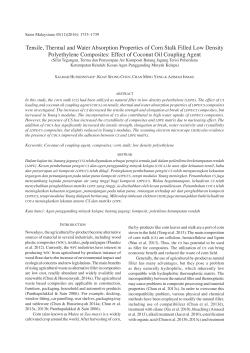 Tensile, Thermal and Water Absorption Properties of Corn Stalk