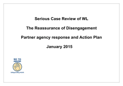 Serious Case Review of WL The Reassurance of Disengagement