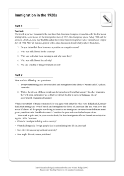 Immigration in the 1920s