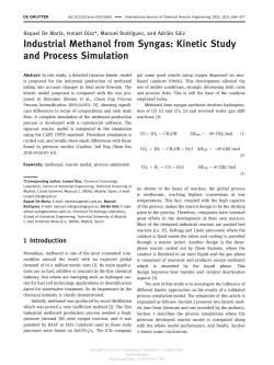 Industrial Methanol from Syngas: Kinetic Study and