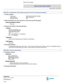 USED SULFUR HEXAFLUORIDE SECTION 1