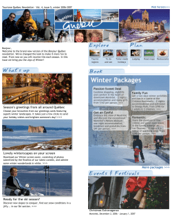 Bonjour Qu&eacute;bec Newsletter, vol. 4, no 5, winter 2006