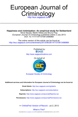 Criminology European Journal of