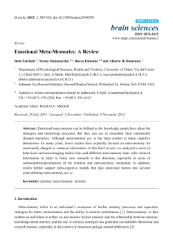 Emotional Meta-Memories: A Review