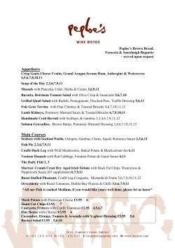 Appetisers Main Courses