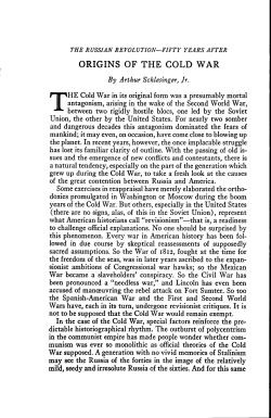 ORIGINS OF THE COLD WAR