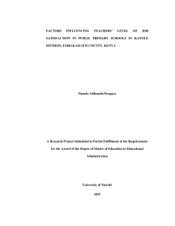 Factors influencing teachers` level of job satisfaction