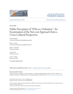 Public Perception of "Who is a Volunteer": An