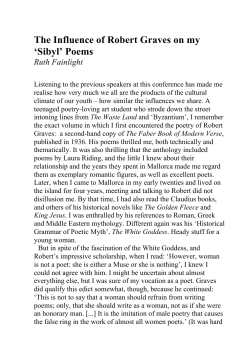 The Influence of Robert Graves on my `Sibyl` Poems