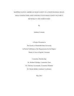 MAPPING NATIVE AMERICAN MASCULINITY IN A