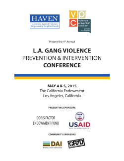 2015 Gang Conference Program - Violence Prevention Coalition of