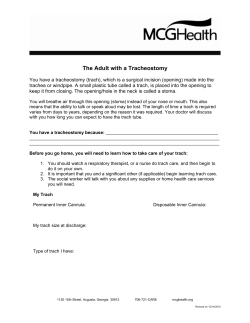 The Adult with a Tracheostomy