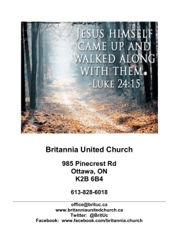 Britannia United Church 985 Pinecrest Rd Ottawa, ON K2B 6B4