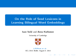 On the Role of Seed Lexicons in Learning Bilingual Word Embeddings